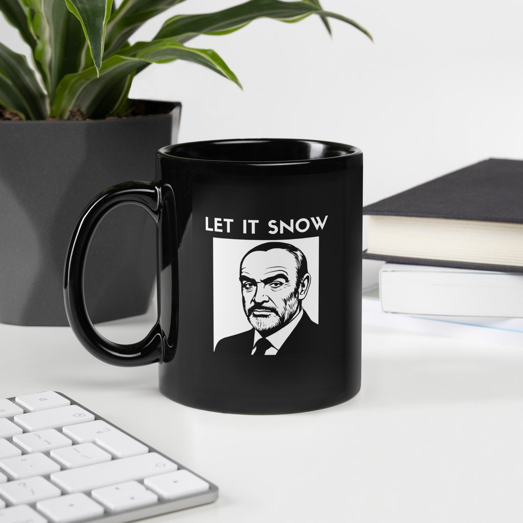 SNL Sean Connery Celebrity Jeopardy mug in 11oz black, left handle view