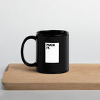 Funny F*ck It mug in 11oz black, left handle view