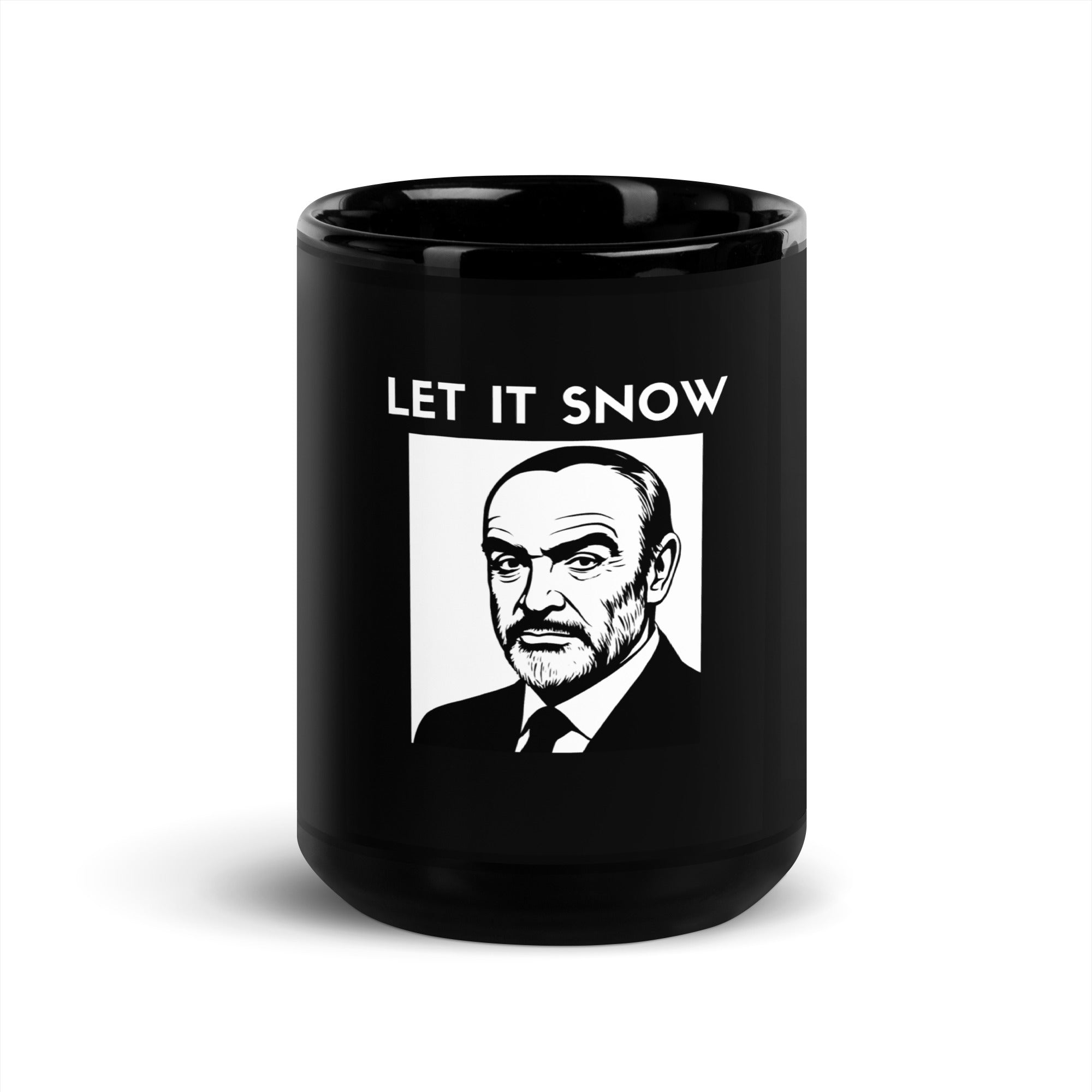 SNL Sean Connery Celebrity Jeopardy mug in 15oz black, front view