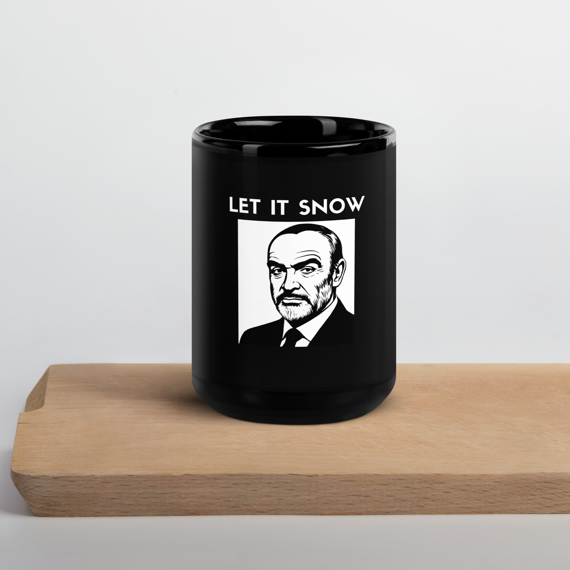 SNL Sean Connery Celebrity Jeopardy mug in 15oz black, front view