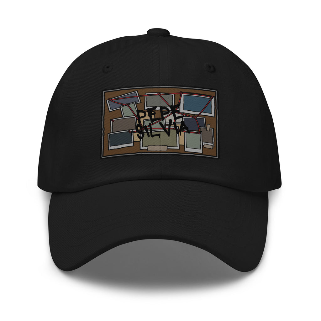 Pepe Silvia Always Sunny IASIP embroidered dad hat in black, front view