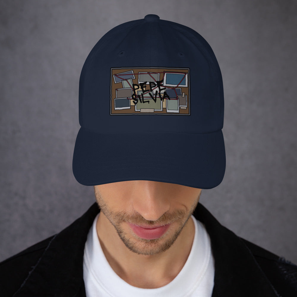 Pepe Silvia Always Sunny IASIP embroidered dad hat in navy, front view