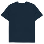 No One Is Coming To Stop You quote organic cotton tee in french navy, back view