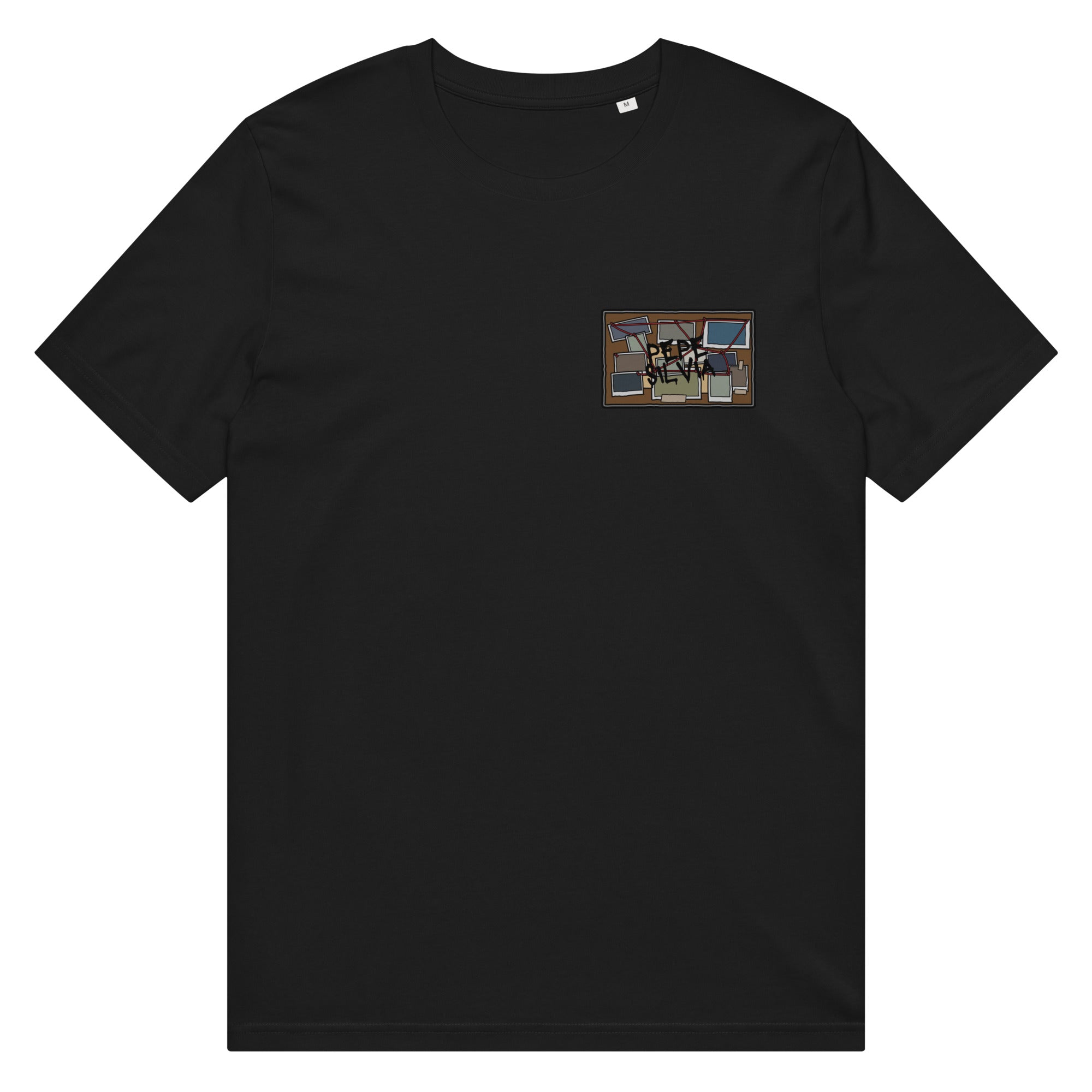 Pepe Silvia Always Sunny IASIP organic mid-light tee in black, front view