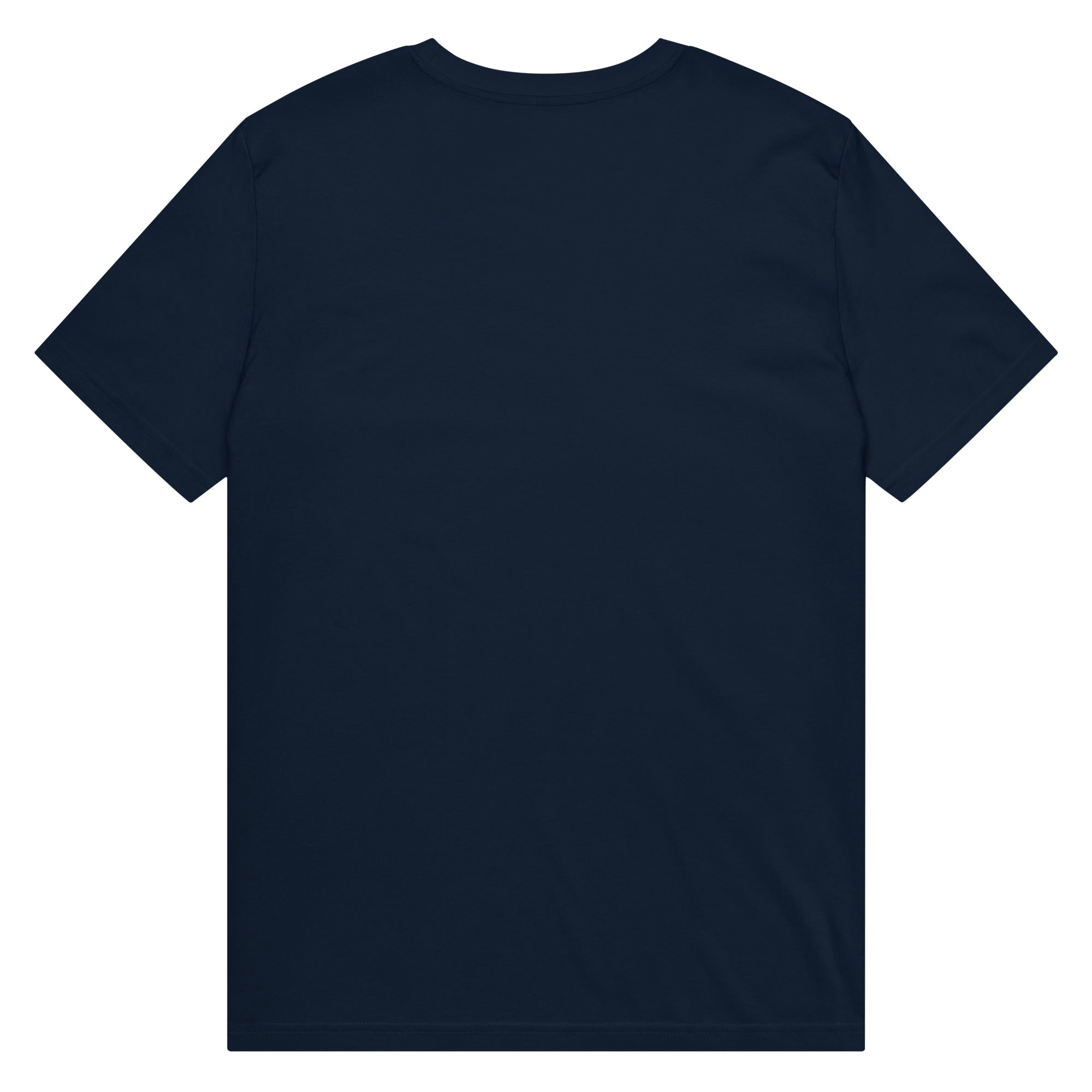 Pepe Silvia Always Sunny IASIP organic mid-light tee in french navy, back view