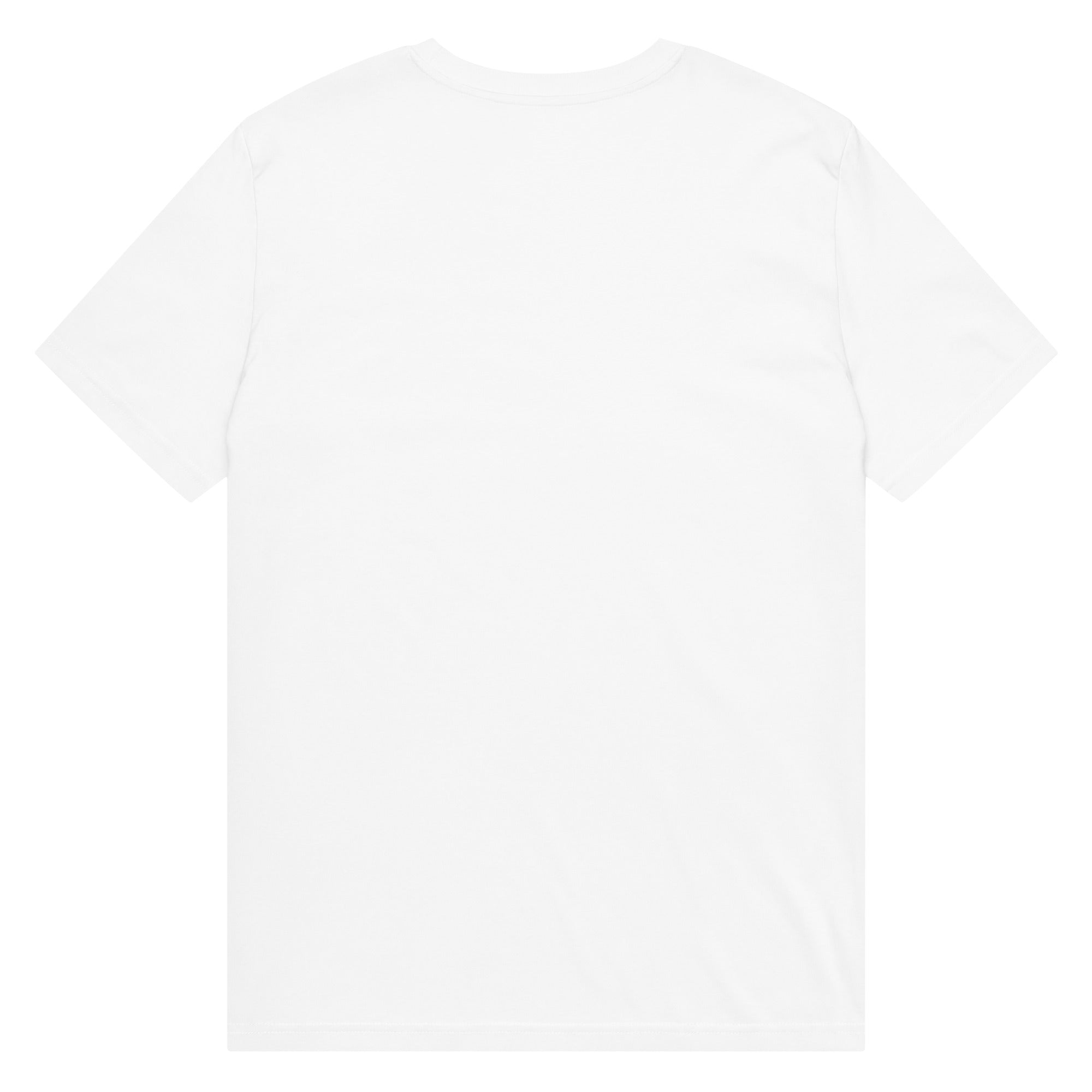 Pepe Silvia Always Sunny IASIP organic mid-light tee in white, back view