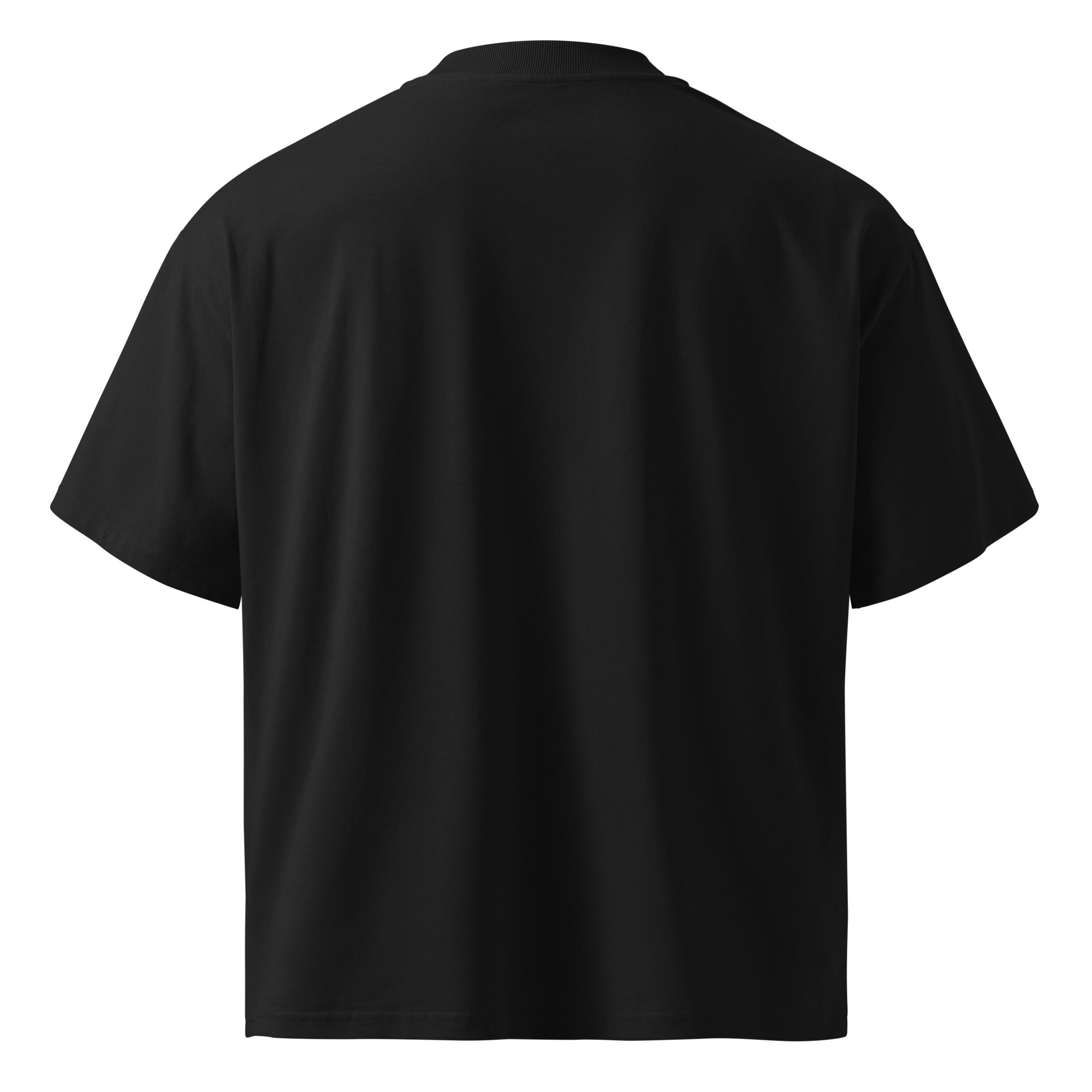 Black-Market Panther Anchorman oversized tee in black, back view