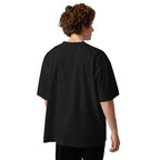 Black-Market Panther Anchorman oversized tee in black, back view