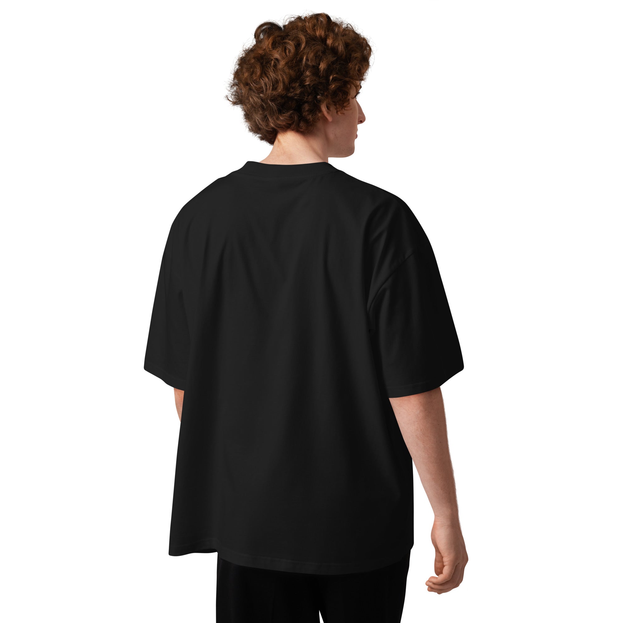 Pirate Door Always Sunny IASIP minimalist oversized tee in black, back view