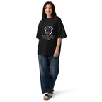 Black-Market Panther Anchorman oversized tee in black, front view