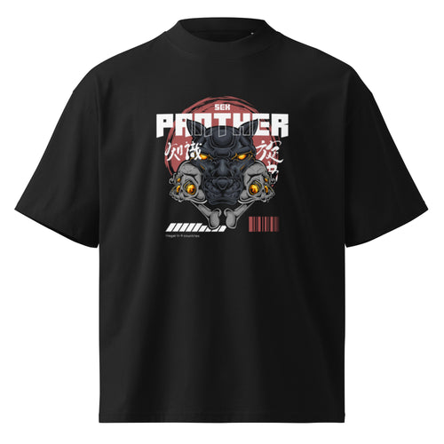 Sex Panther Anchorman oversized tee in black, front view