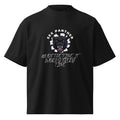 Black-Market Panther Anchorman oversized tee in black, front view