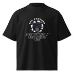 Black-Market Panther Anchorman oversized tee in black, front view