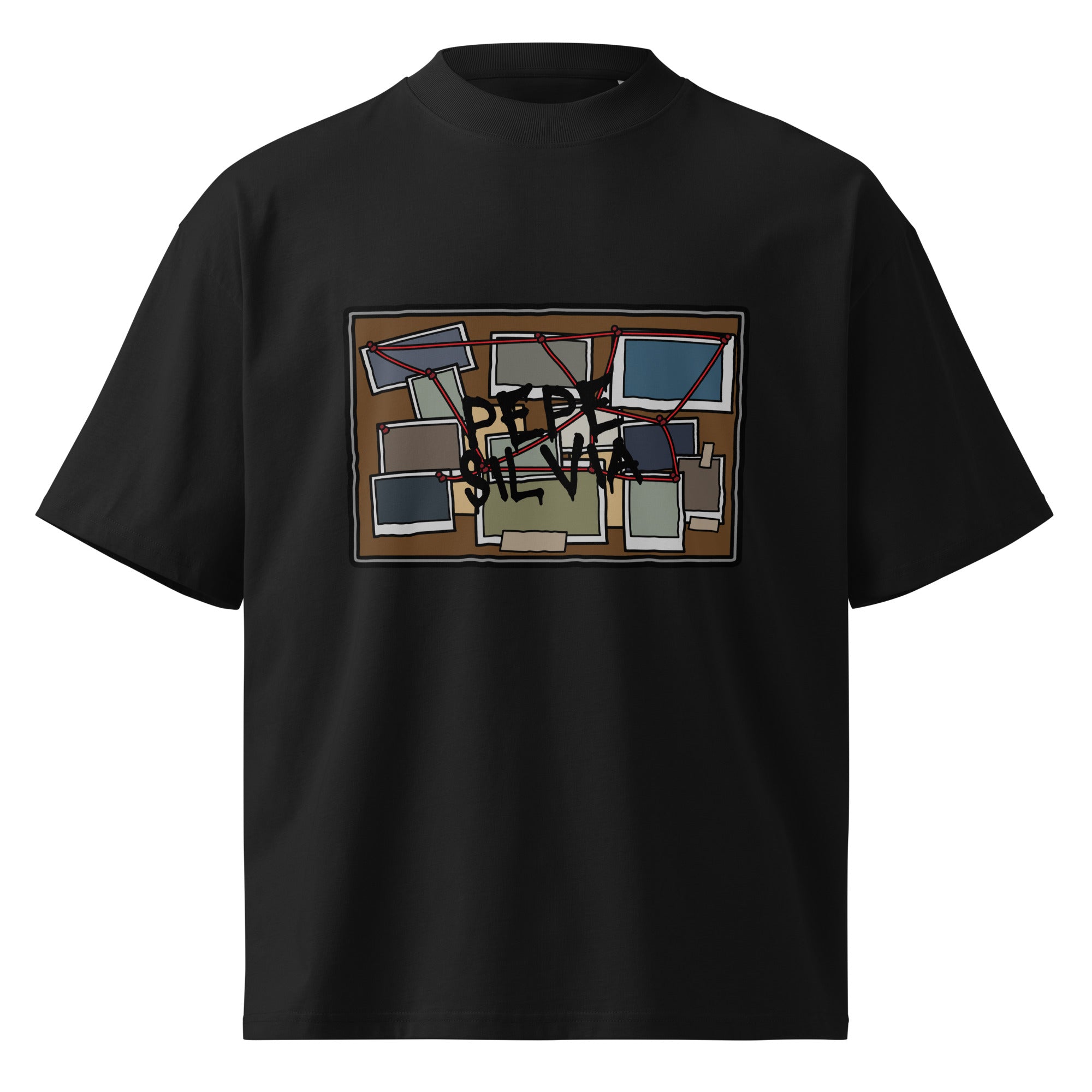 Pepe Silvia Always Sunny IASIP oversized tee in black, front view