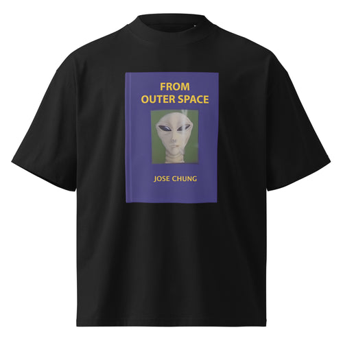 Jose Chung's From Outer Space X-Files sci-fi oversized tee in black, front view