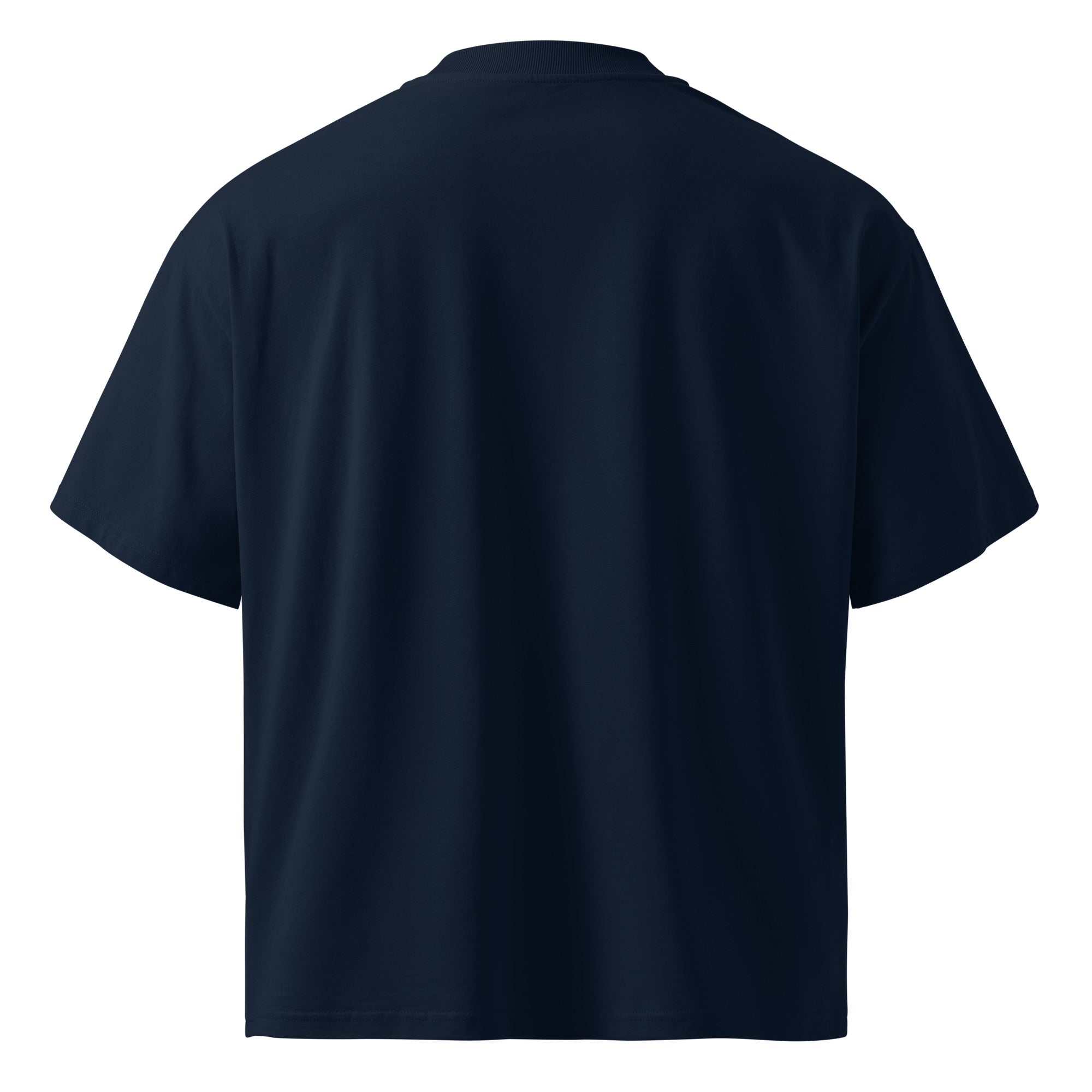 No One Is Coming To Stop You quote oversized tee in french navy, back view