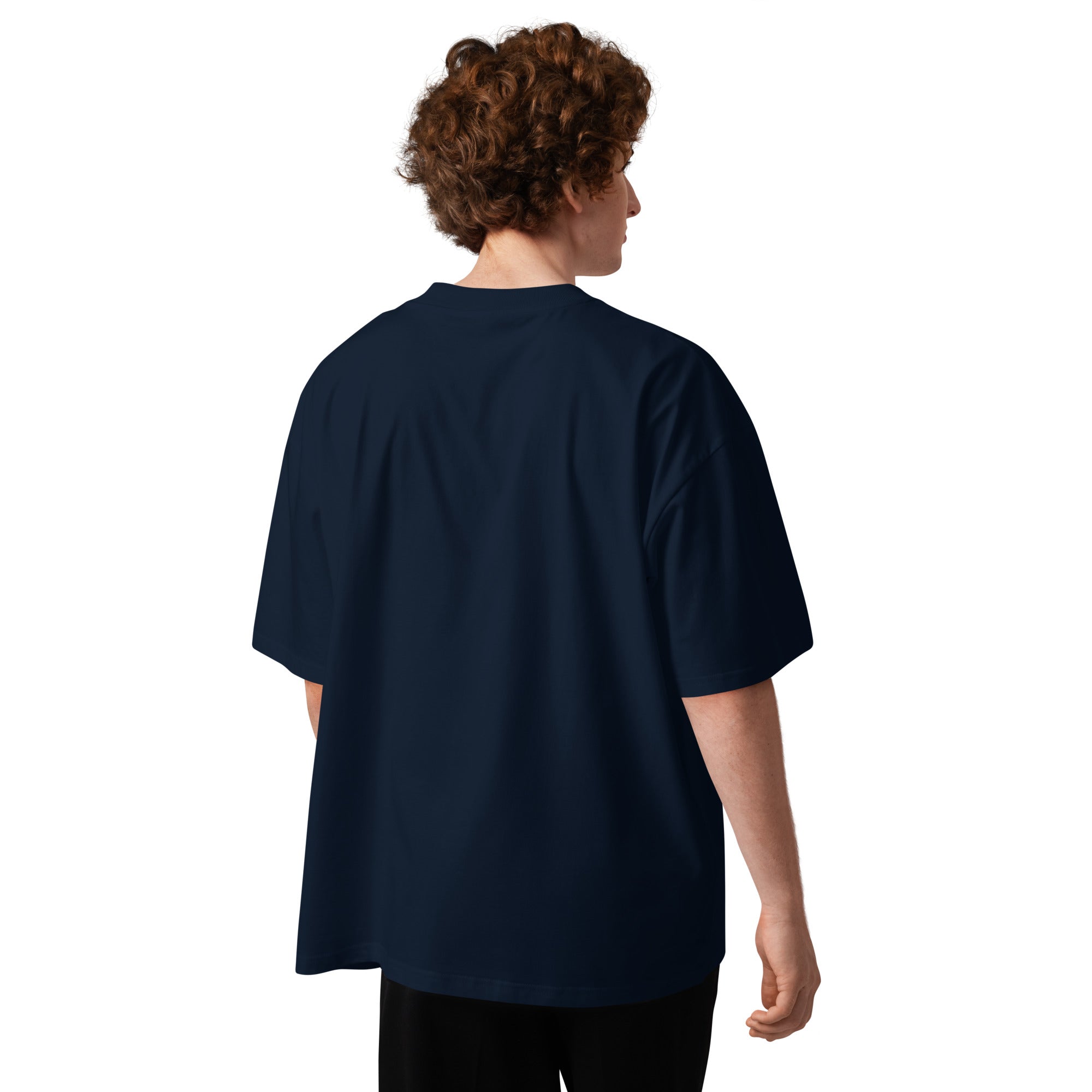 Pirate Door Always Sunny IASIP minimalist oversized tee in french navy, back view