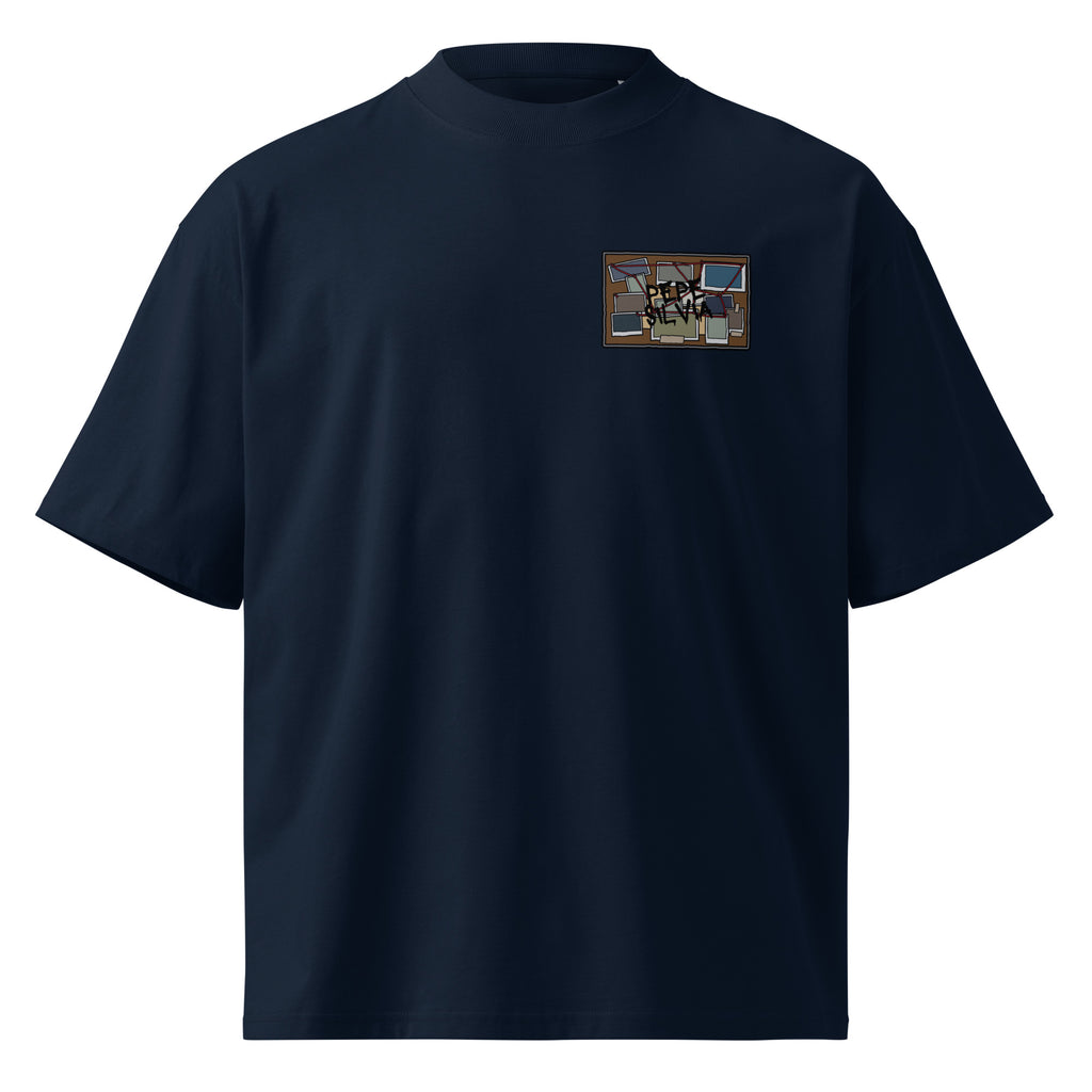 Pepe Silvia Always Sunny IASIP minimalist oversized tee in french navy, front view
