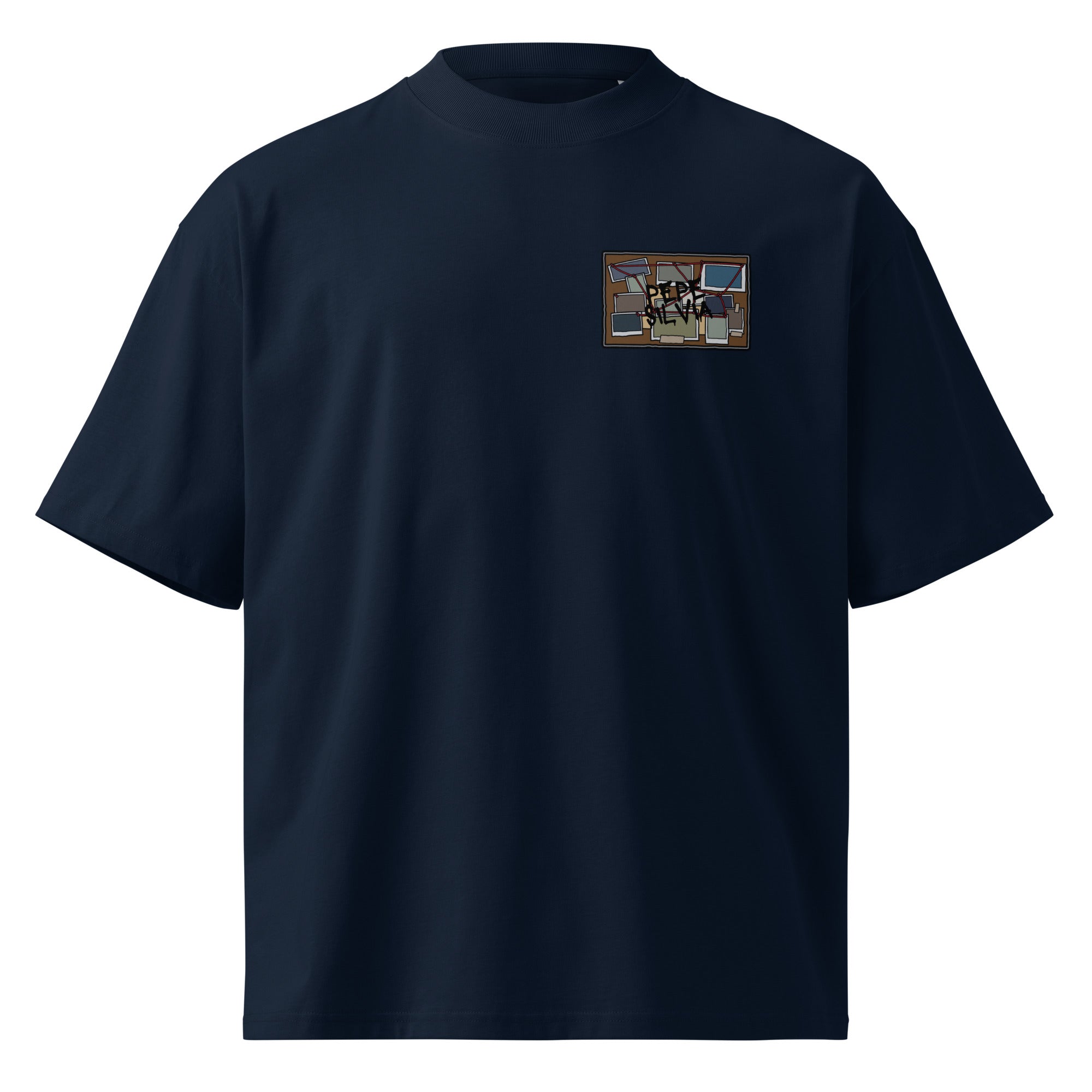 Pepe Silvia Always Sunny IASIP minimalist oversized tee in french navy, front view