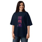 Heat movie crew 90s crime oversized tee in french navy, front view
