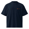 Terminator minimalist sci-fi movie oversized tee in french navy, front view