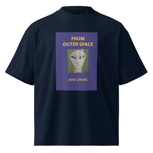 Jose Chung's From Outer Space X-Files sci-fi oversized tee in french navy, front view