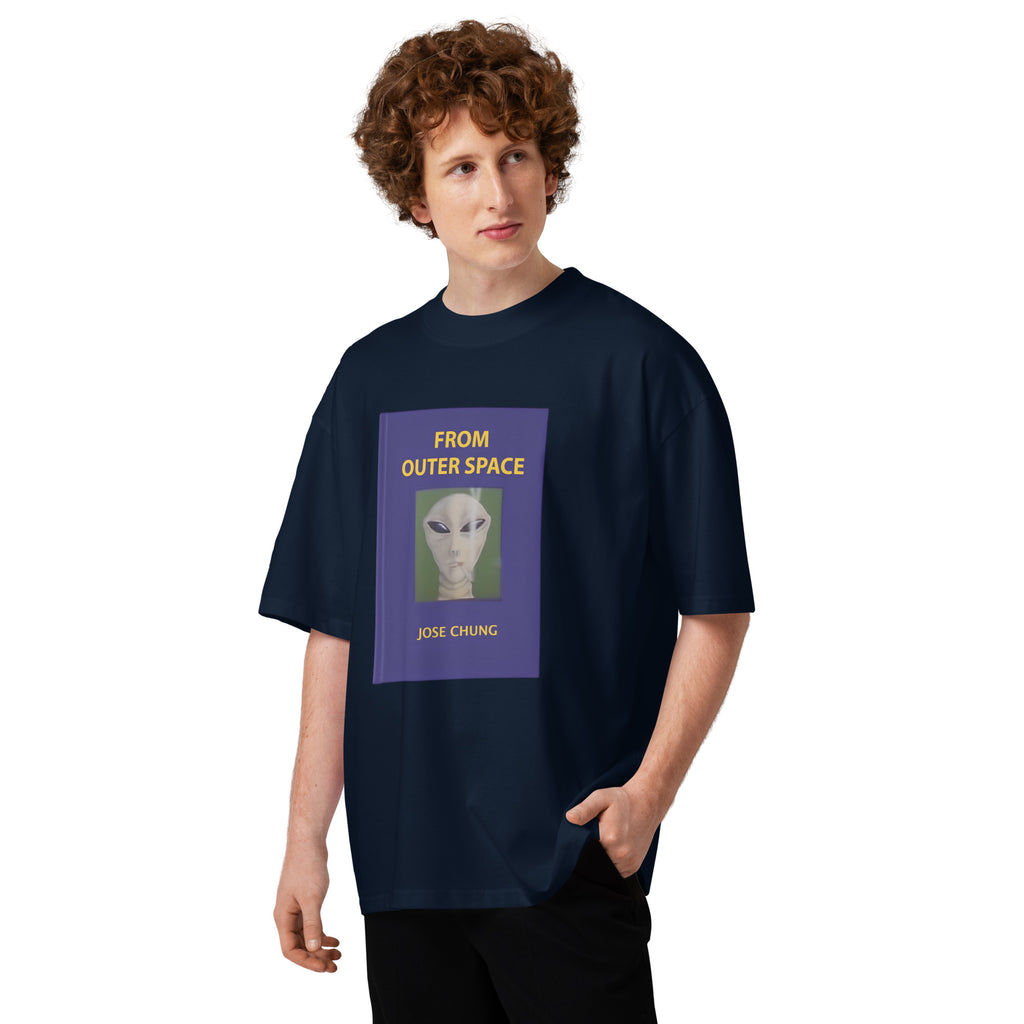 Jose Chung's From Outer Space X-Files sci-fi oversized tee in french navy, front view