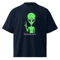 WhatsApp Home funny sci-fi movie oversized tee in french navy, front view