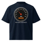 Pop Quiz Hotshot Speed 90s action movie oversized tee in french navy, front view