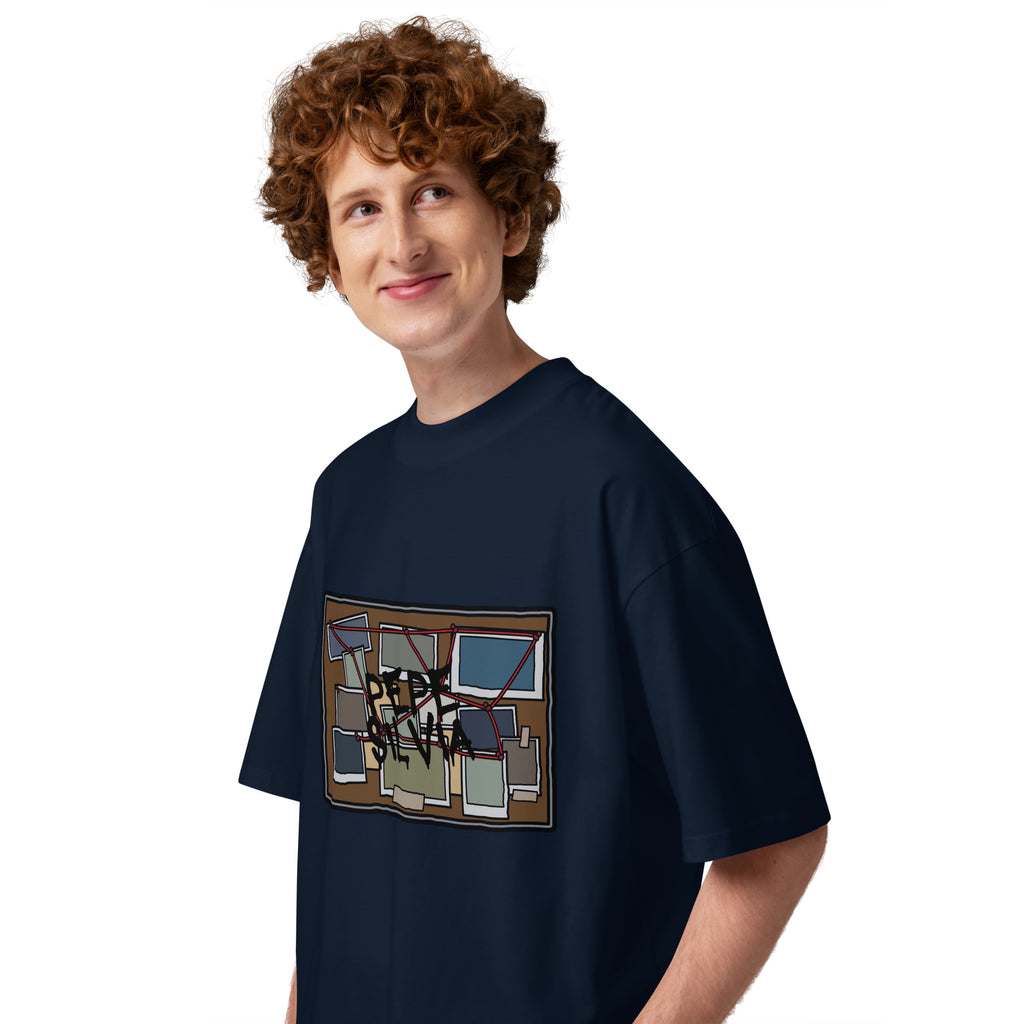 Pepe Silvia Always Sunny IASIP oversized tee in french navy, left side view