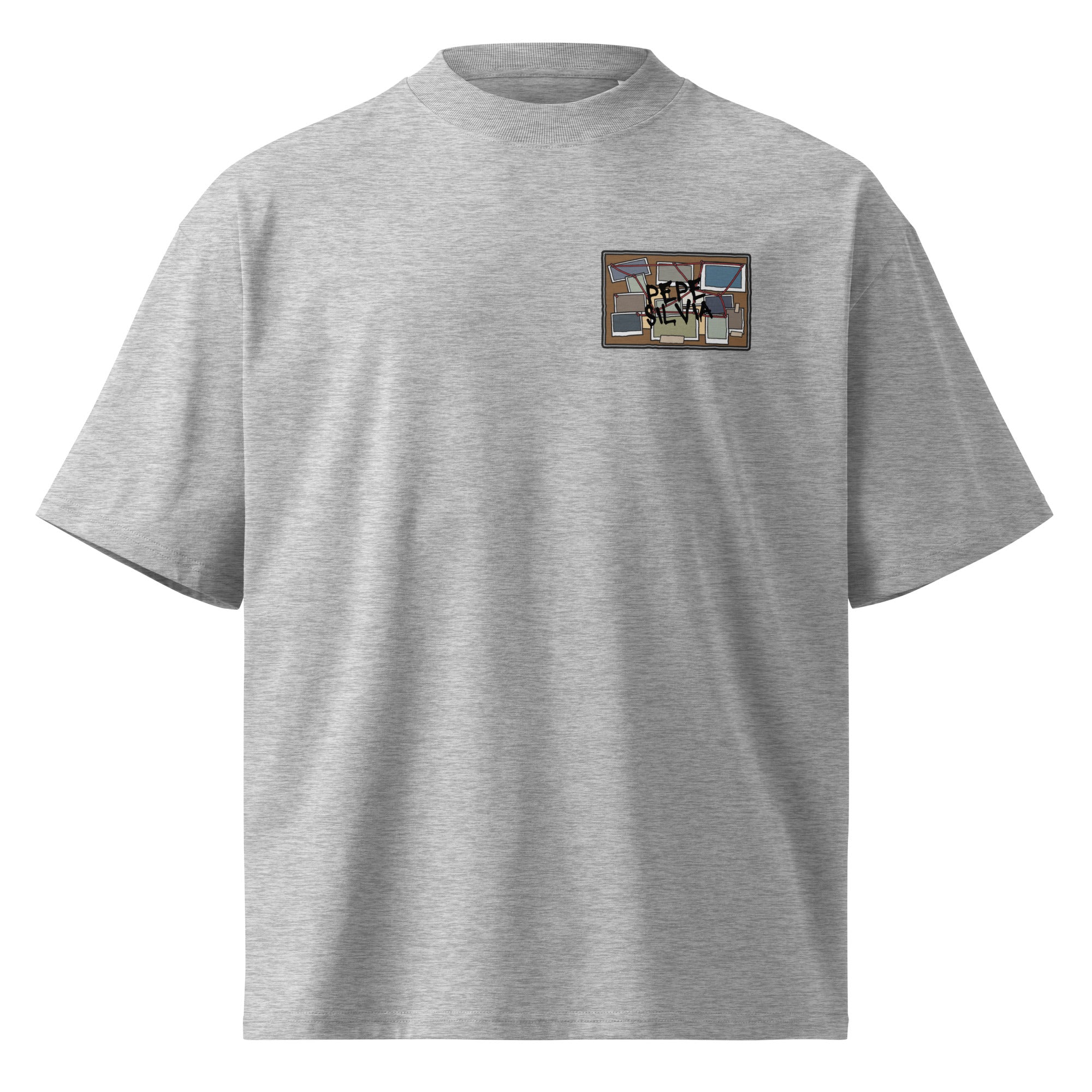Pepe Silvia Always Sunny IASIP minimalist oversized tee in heather grey, front view