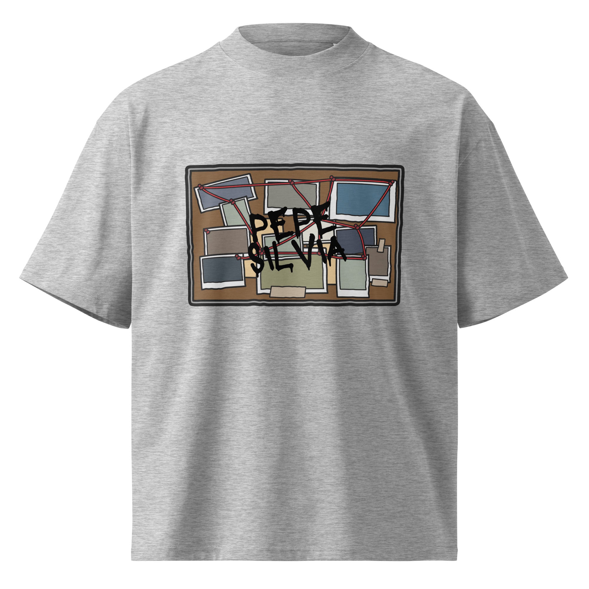 Pepe Silvia Always Sunny IASIP oversized tee in heather grey, front view