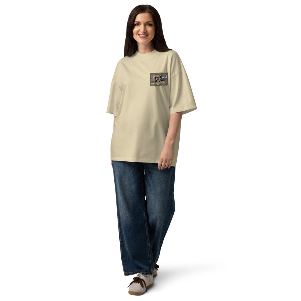 Pepe Silvia Always Sunny IASIP minimalist oversized tee in stone, front view