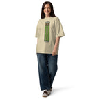 VX The Rock 90s action movie oversized tee in stone, front view