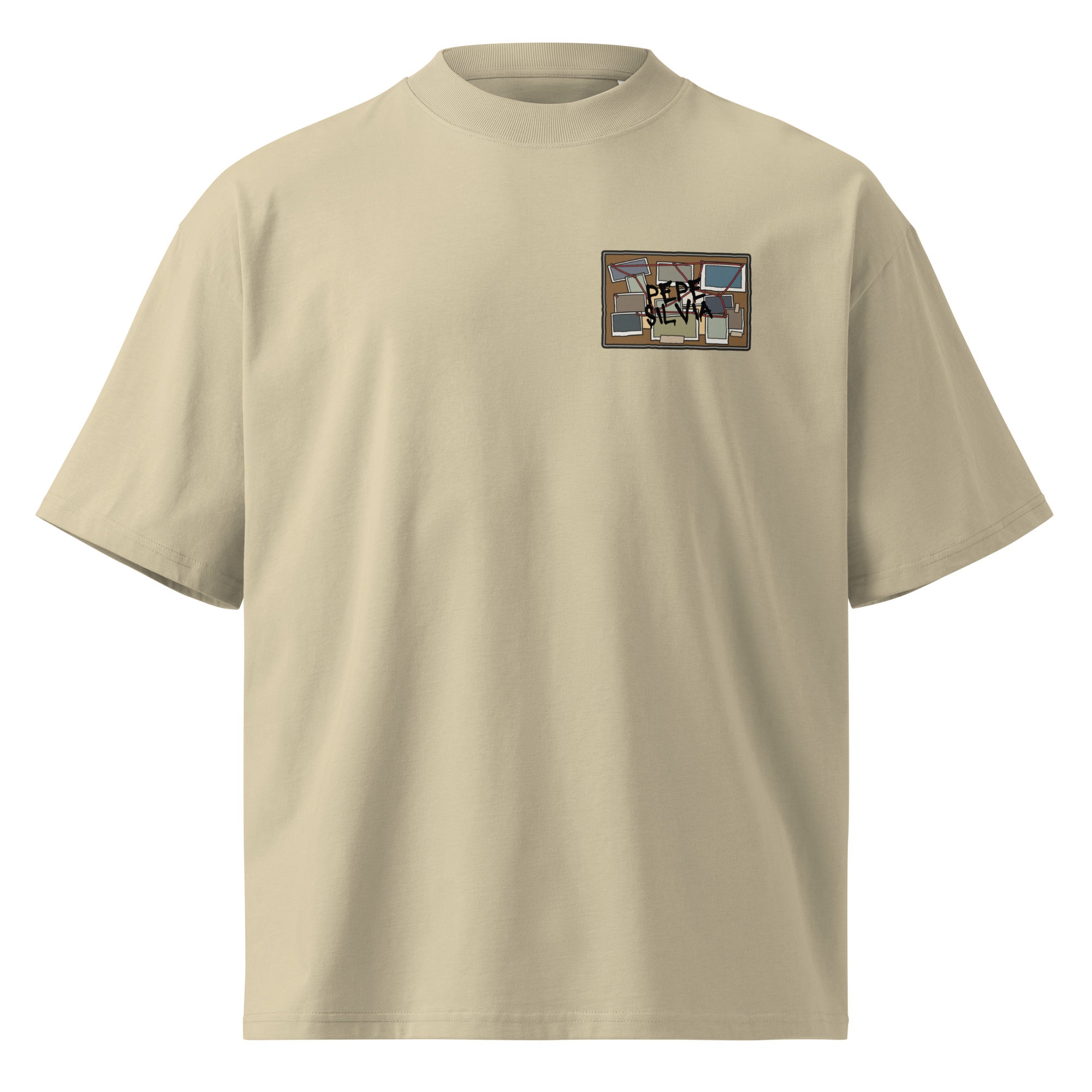 Pepe Silvia Always Sunny IASIP minimalist oversized tee in stone, front view