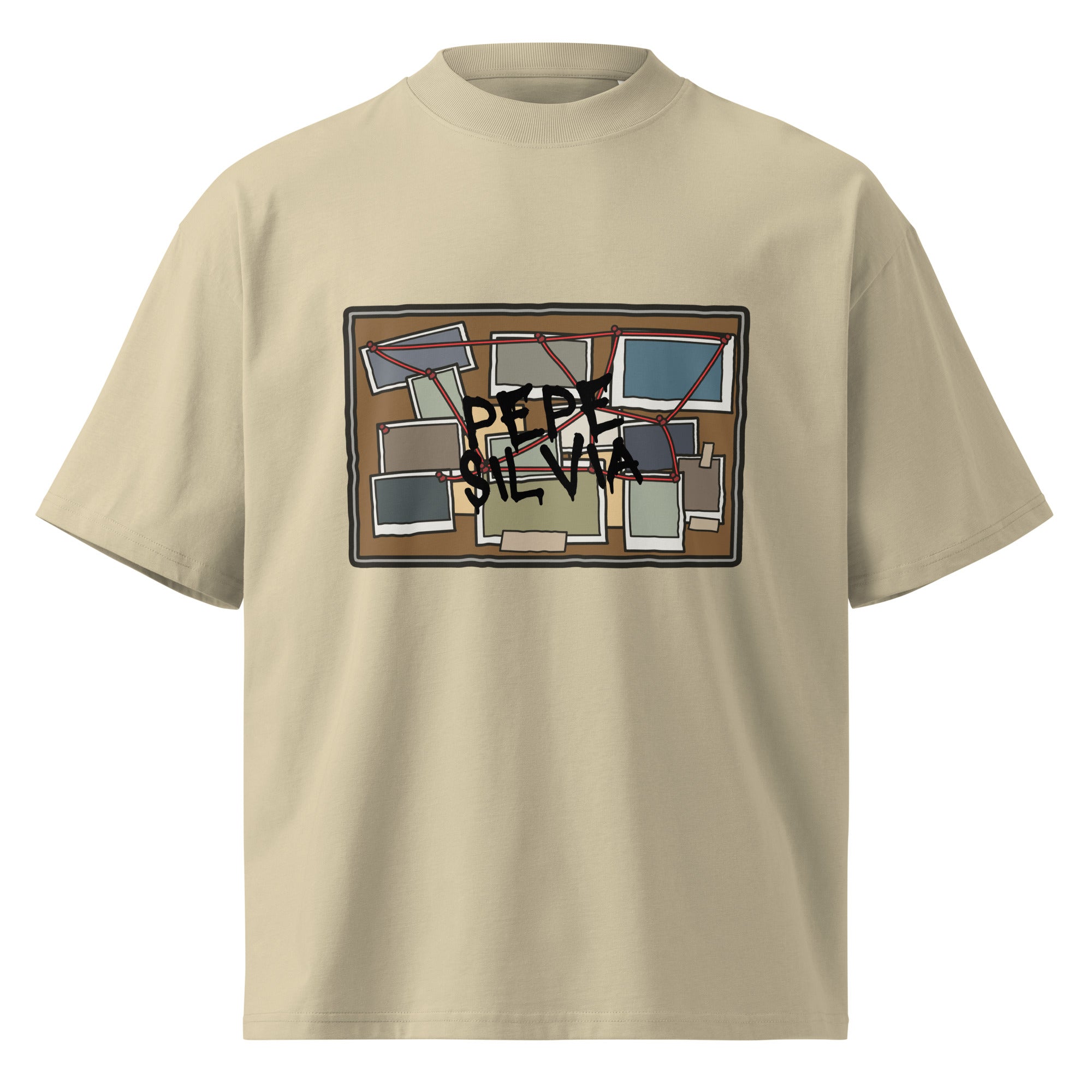 Pepe Silvia Always Sunny IASIP oversized tee in stone, front view