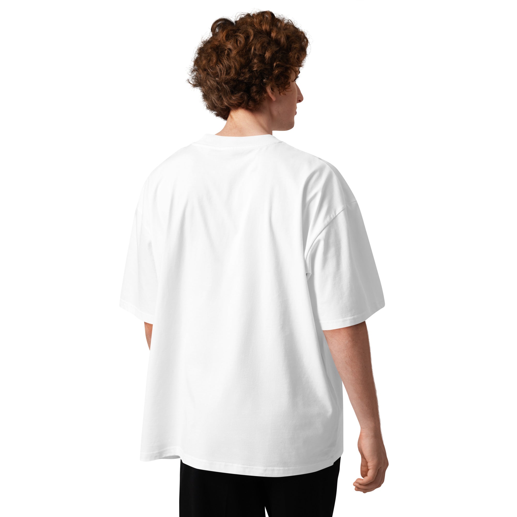 Pirate Door Always Sunny IASIP minimalist oversized tee in white, back view