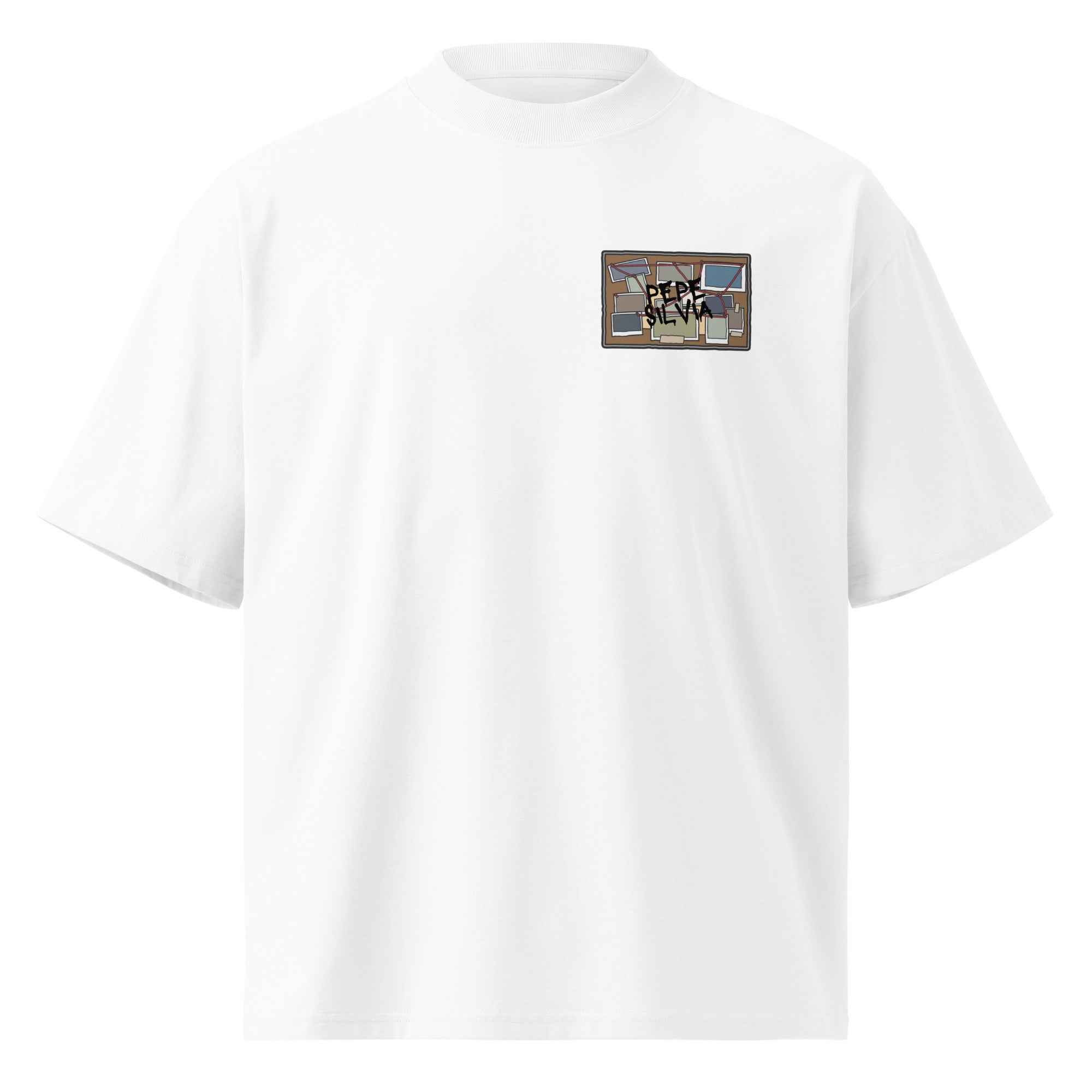 Pepe Silvia Always Sunny IASIP minimalist oversized tee in white, front view