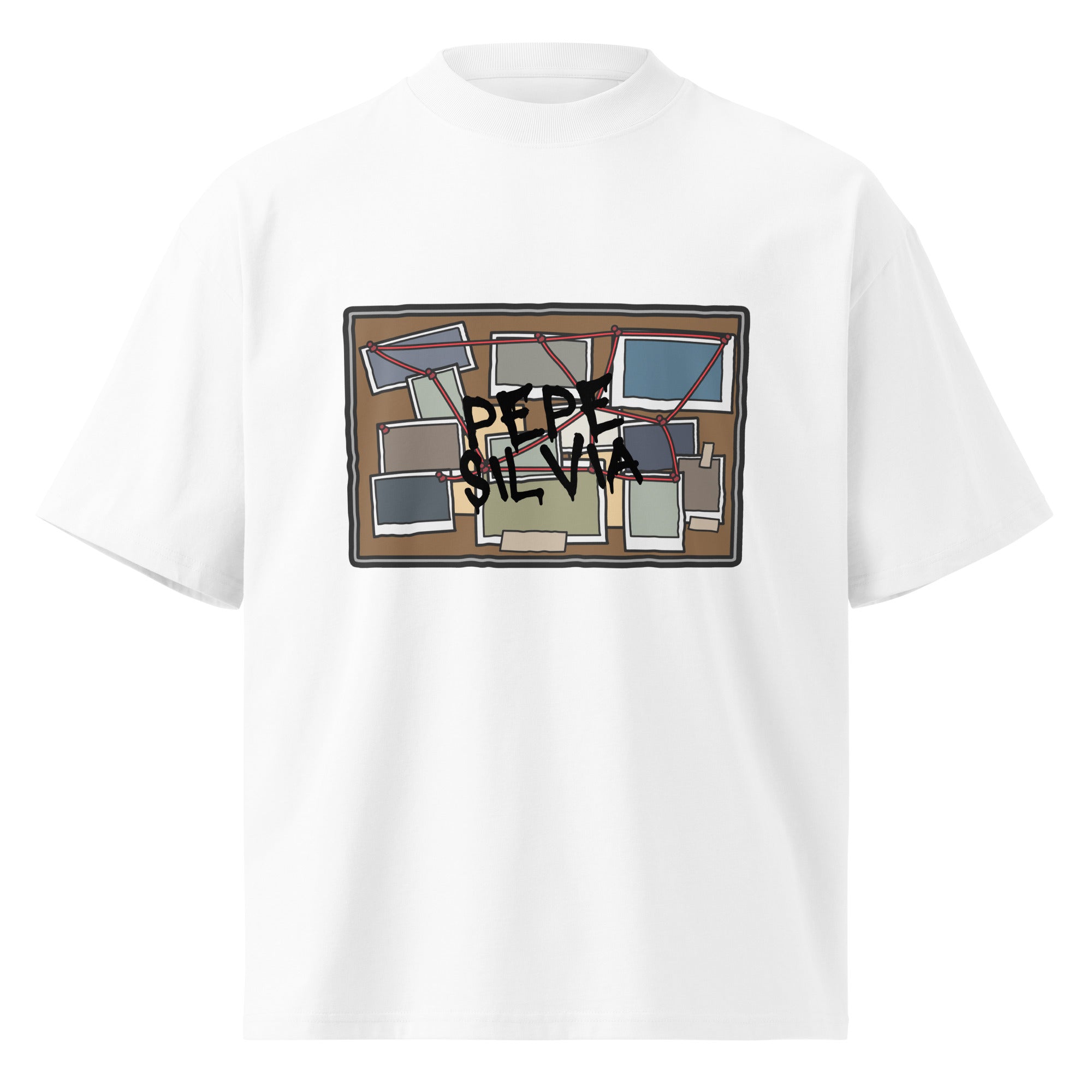 Pepe Silvia Always Sunny IASIP oversized tee in white, front view