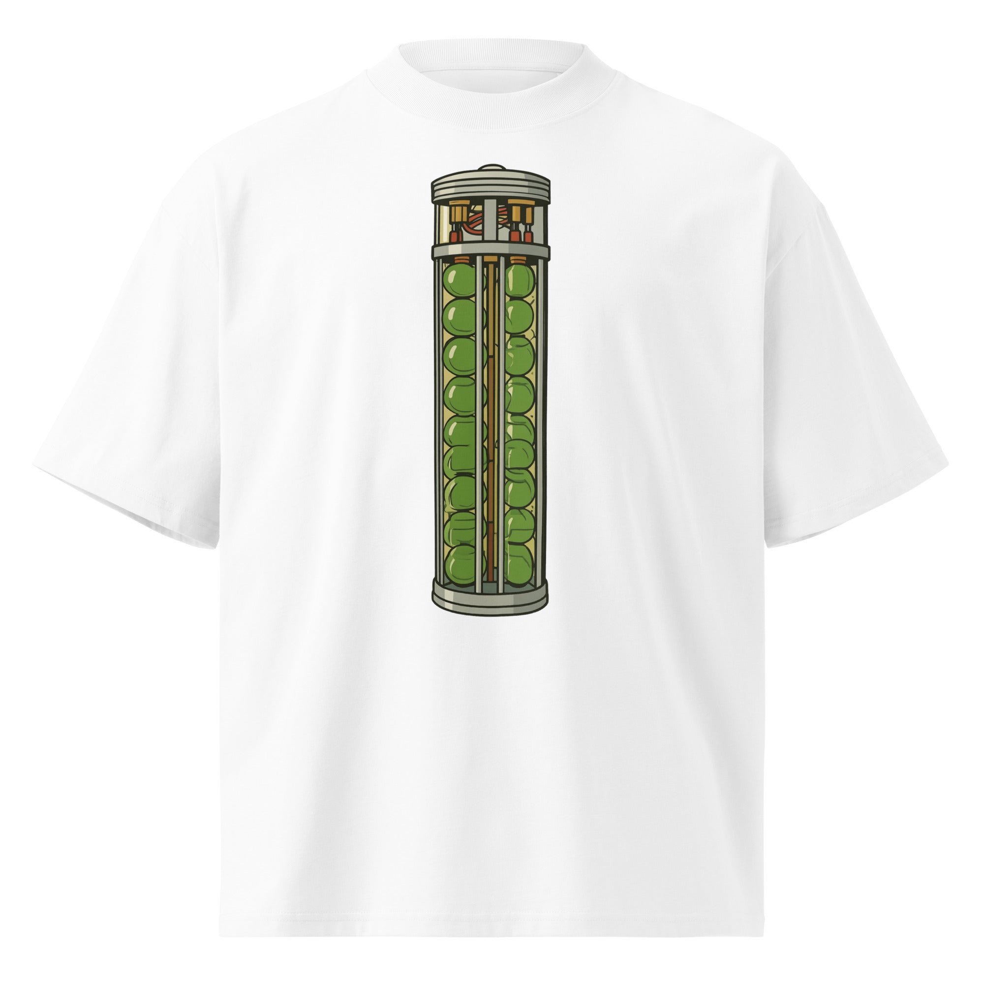VX The Rock 90s action movie oversized tee in white, front view