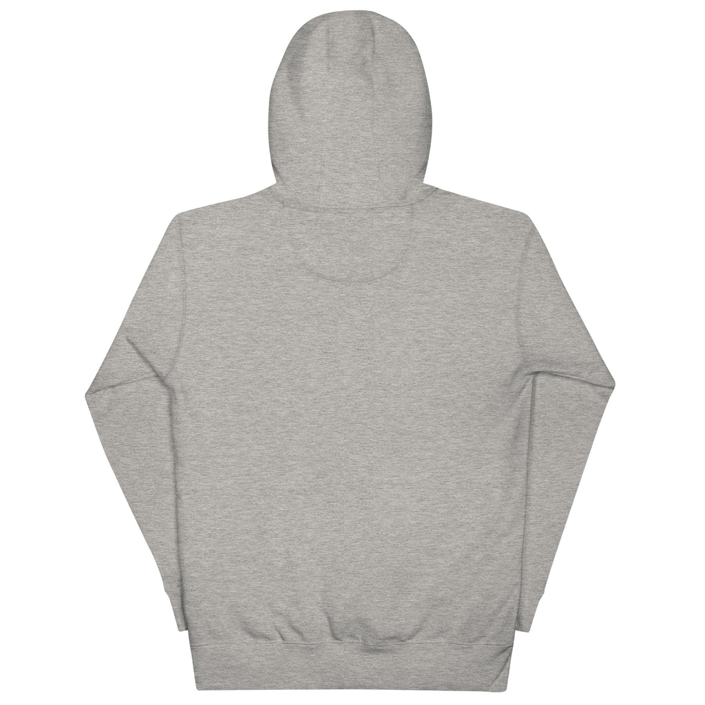 No One Is Coming To Stop You quote pullover hoodie in carbon grey, back view