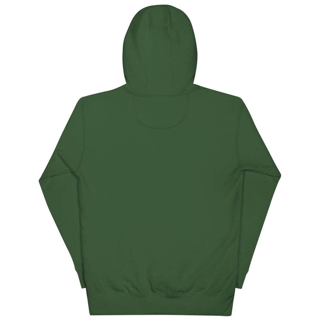 No One Is Coming To Stop You quote pullover hoodie in forest green, back view