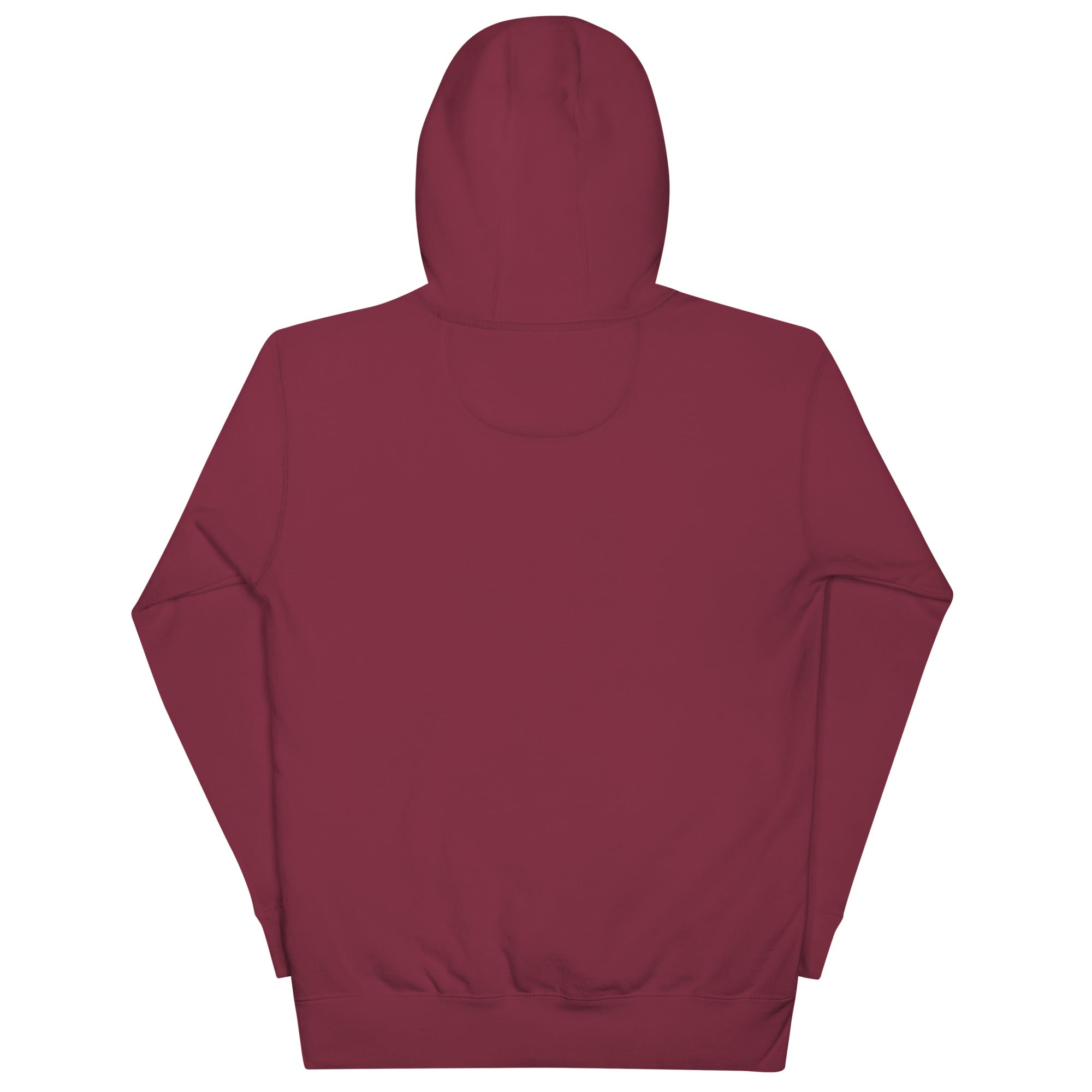 No One Is Coming To Stop You quote pullover hoodie in maroon, back view