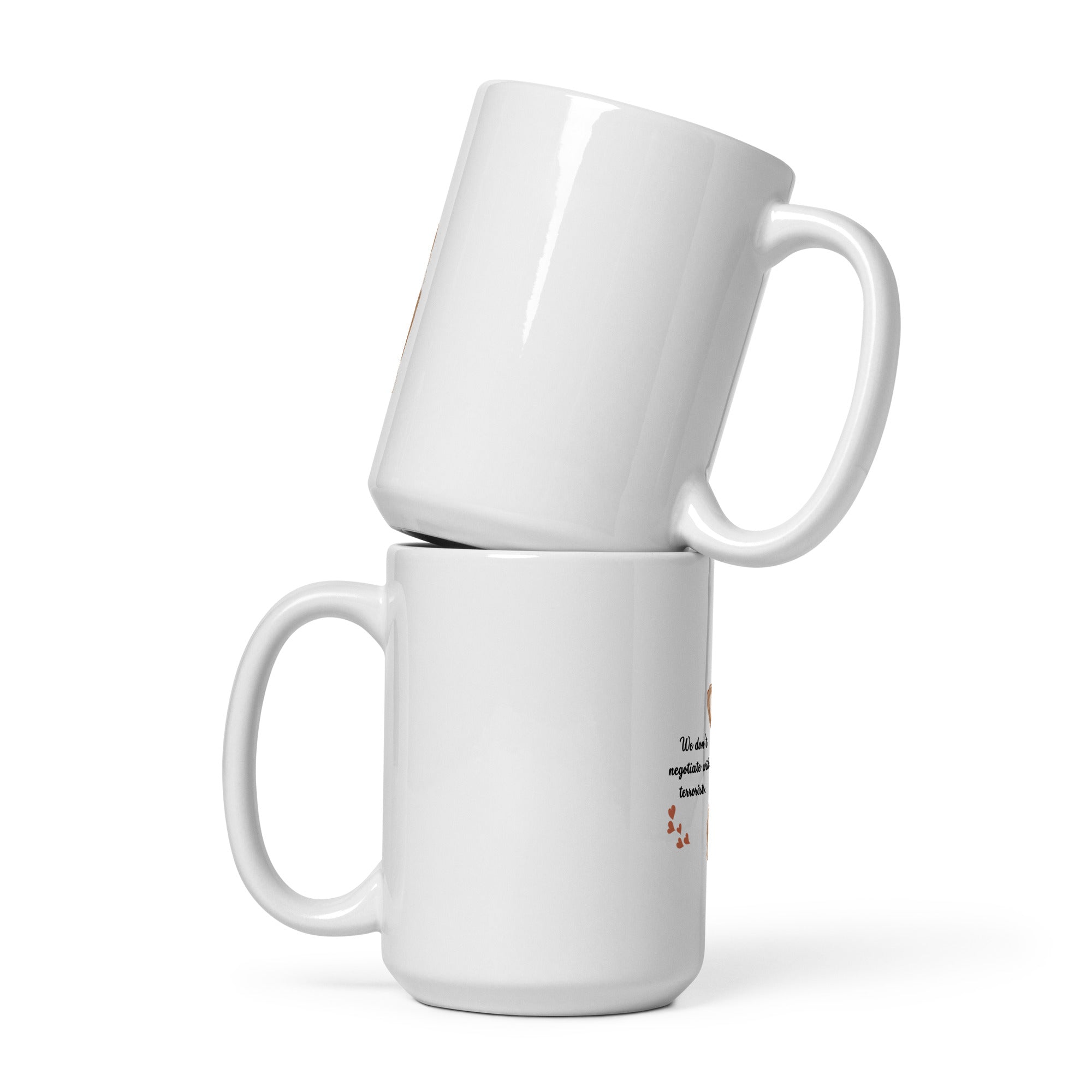 Threat Level Adorable funny dog mug in 15oz white, front view