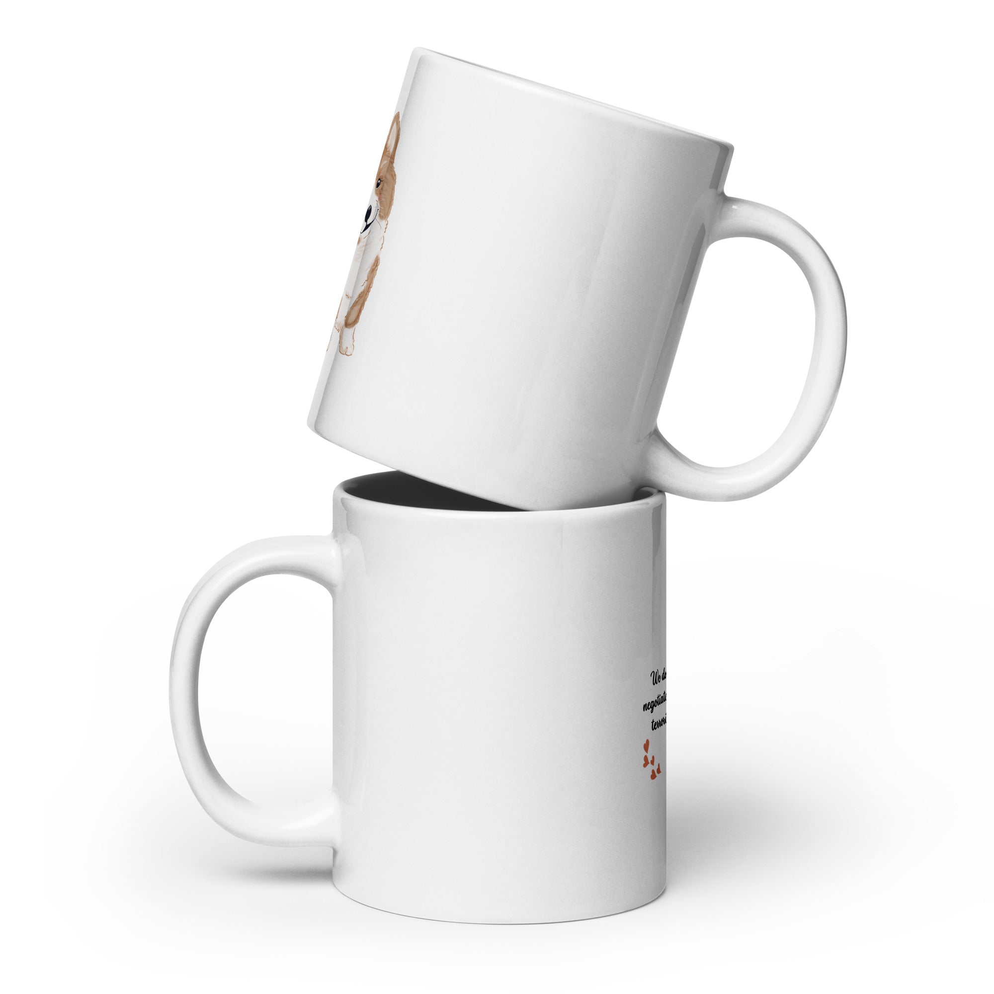 Threat Level Adorable funny dog mug in 20oz white, front view