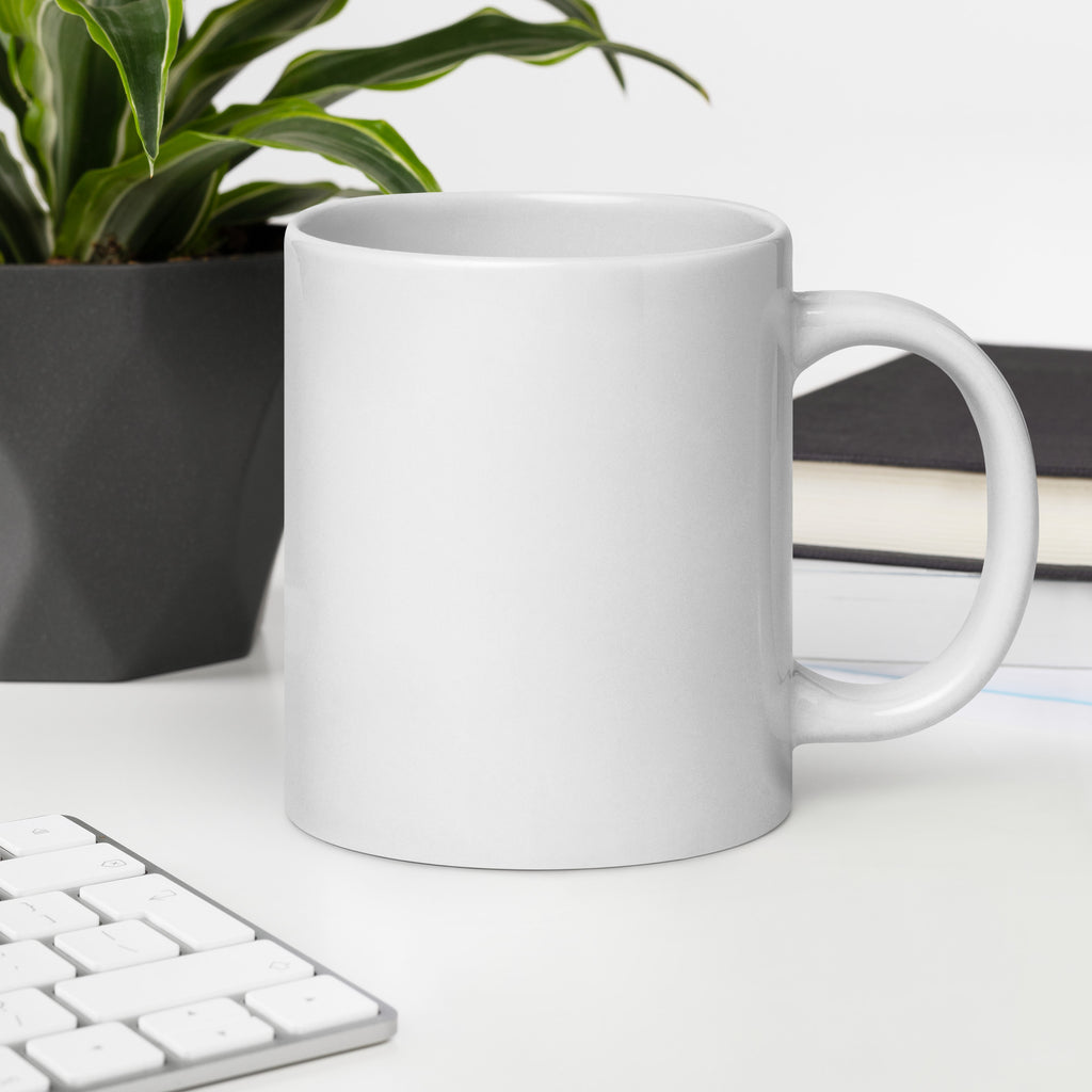 Feline Specialist funny cat mug in 20oz white, office view